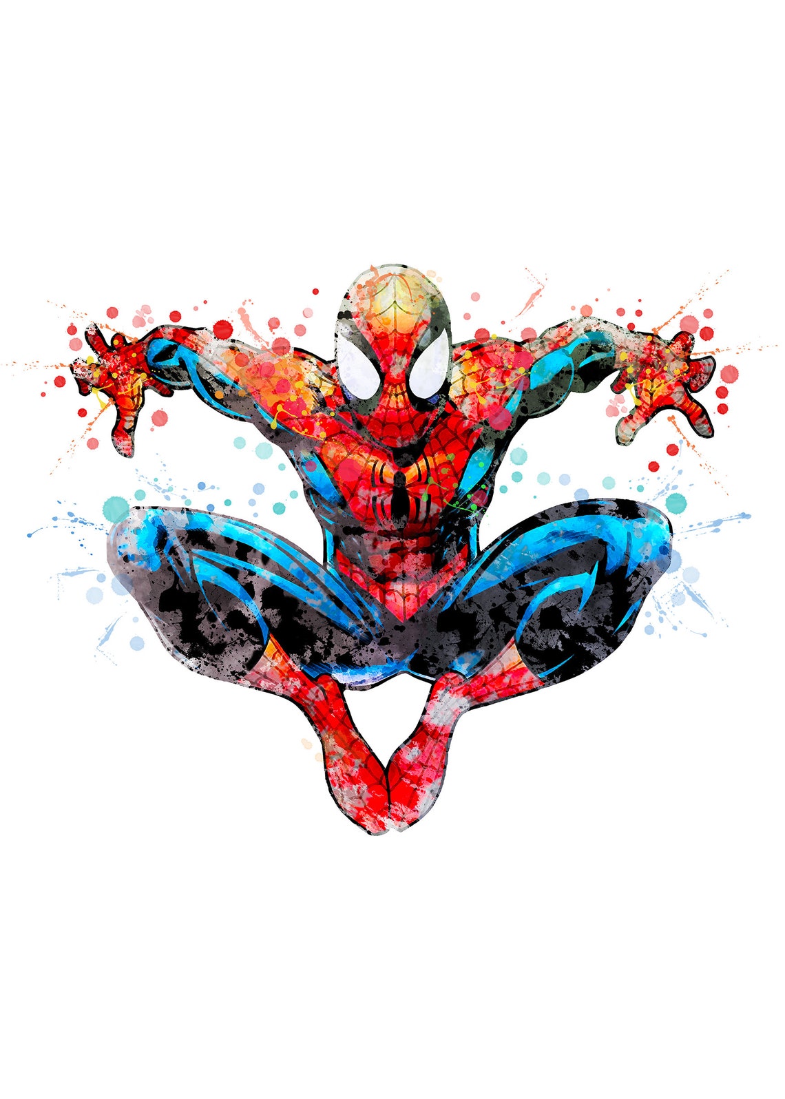 Spiderman Poster Watercolor Print Spider Man Superhero Etsy