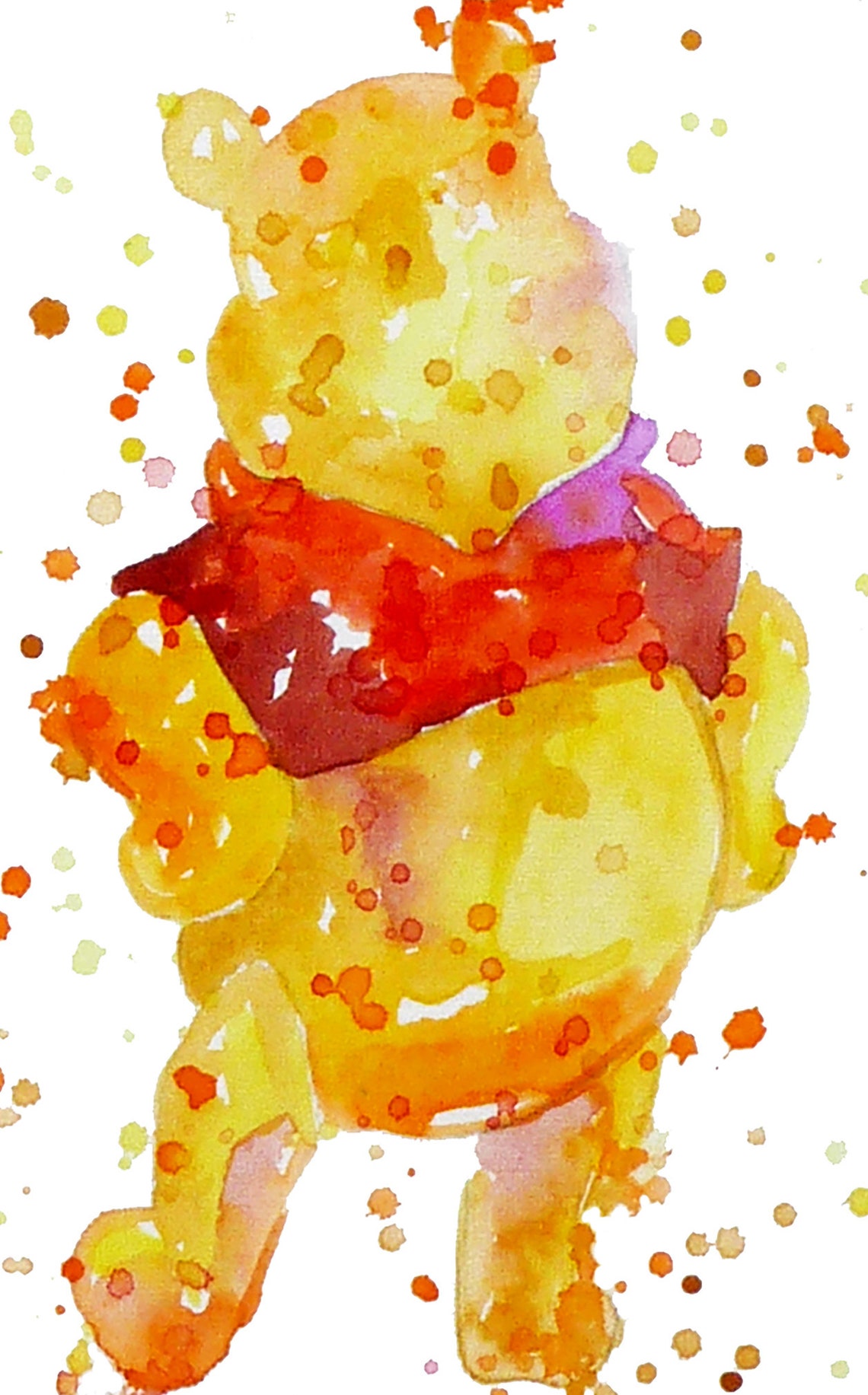 Disney Winnie the Pooh Print Watercolor Pooh Bear Wall Art Etsy