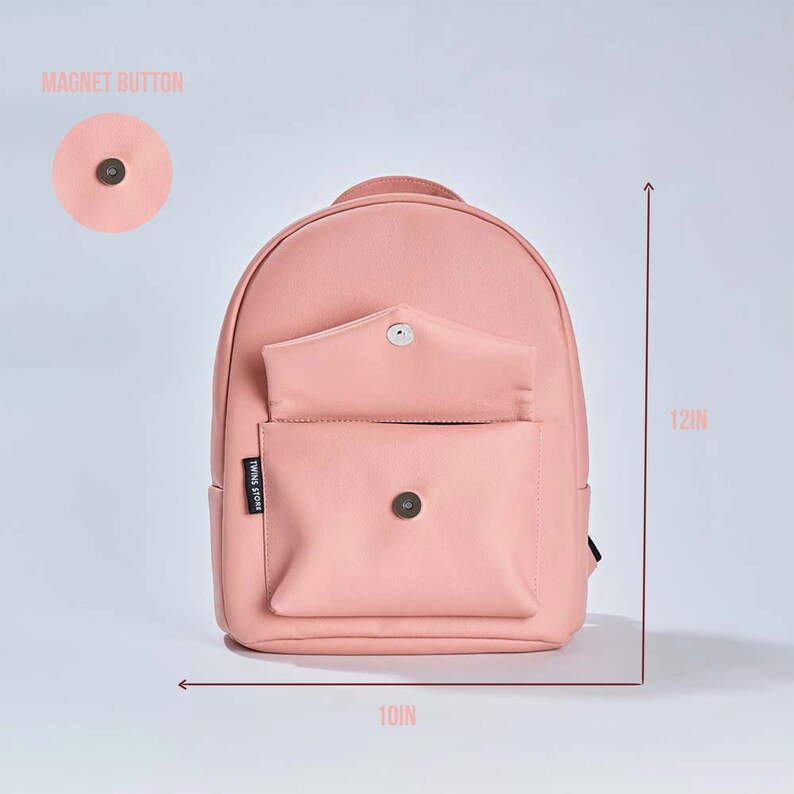 Vegan Leather Backpack Vegan Personalized Minimalist Bag Etsy