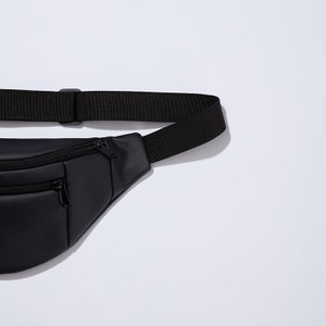 Black Eco Leather Fanny Pack for Men Women Teenagers Travel - Etsy