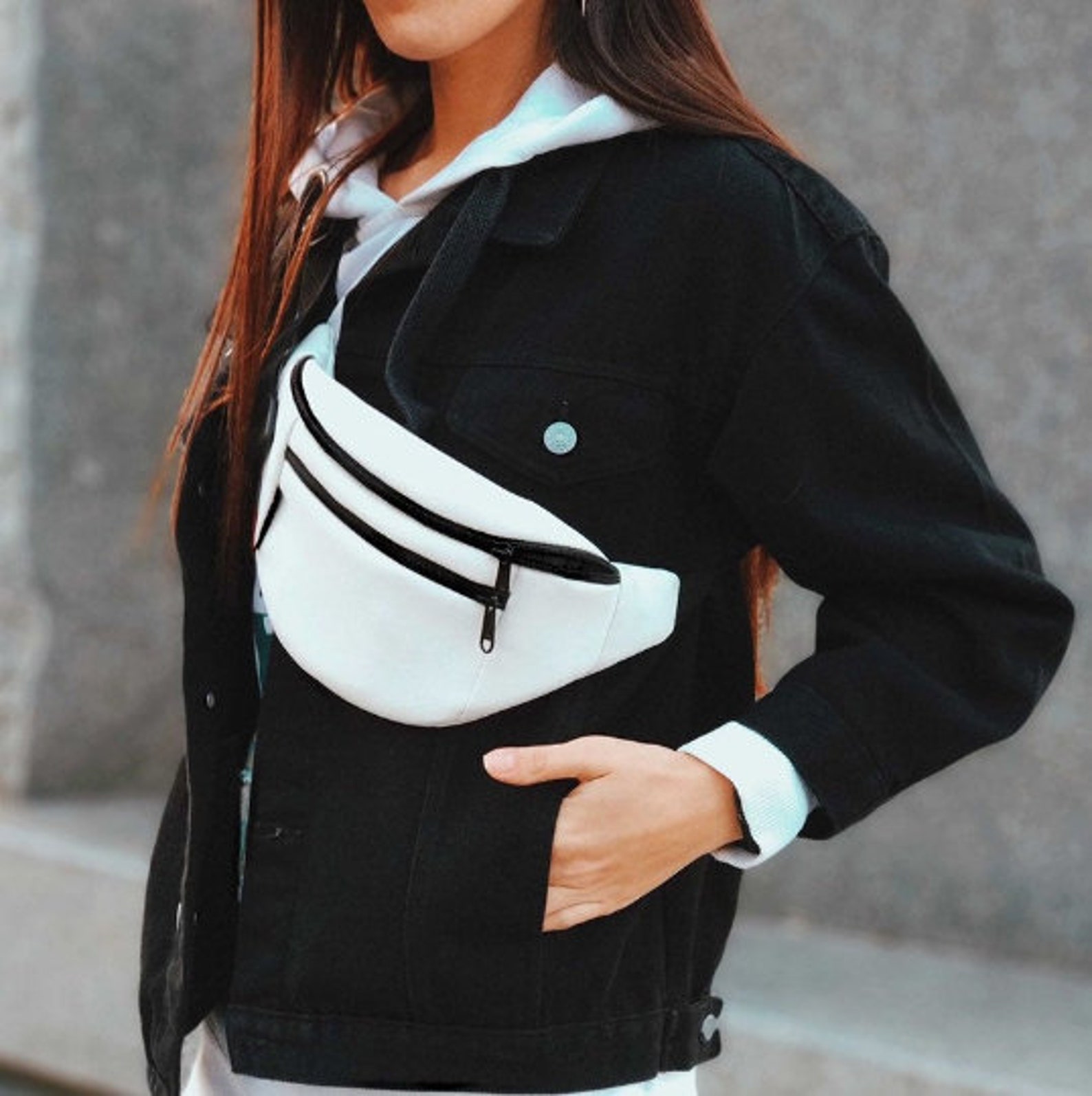 White fanny packs for women teenagers fanny pack belt bag Etsy