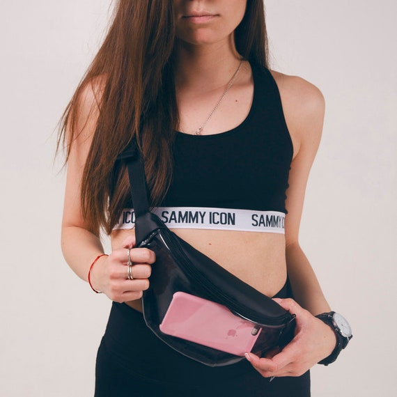 black clear fanny pack