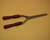 Antique Primitive Curing Iron with Wooden Handles Vintage Curling Iron Stove Top Heated Curling Iron Fine Ringlets or Tendrils
