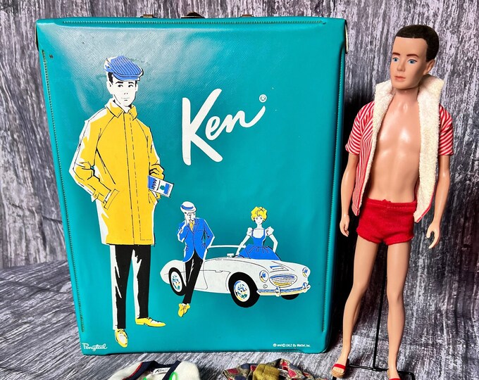 Vintage 1961 Mattel Ken Doll With Case and Outfits Etsy