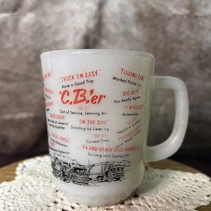 Vintage 1970s Fire King CB Mug