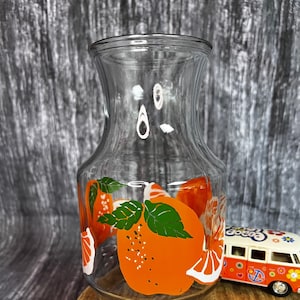 Vintage Orange Juice Carafe Pitcher and Glasses by Anchor Hocking - Bunting  Online Auctions