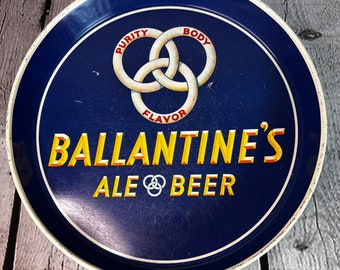 Vintage Ballantine Beer 12” Metal Serving Tray