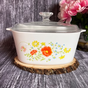 Vintage Corningware “Wildflower” 3 qt Covered Casserole Dish