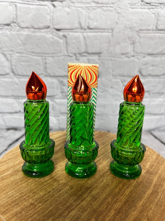 Vintage 1970s Avon Set of 3 “Christmas Candle” Fra