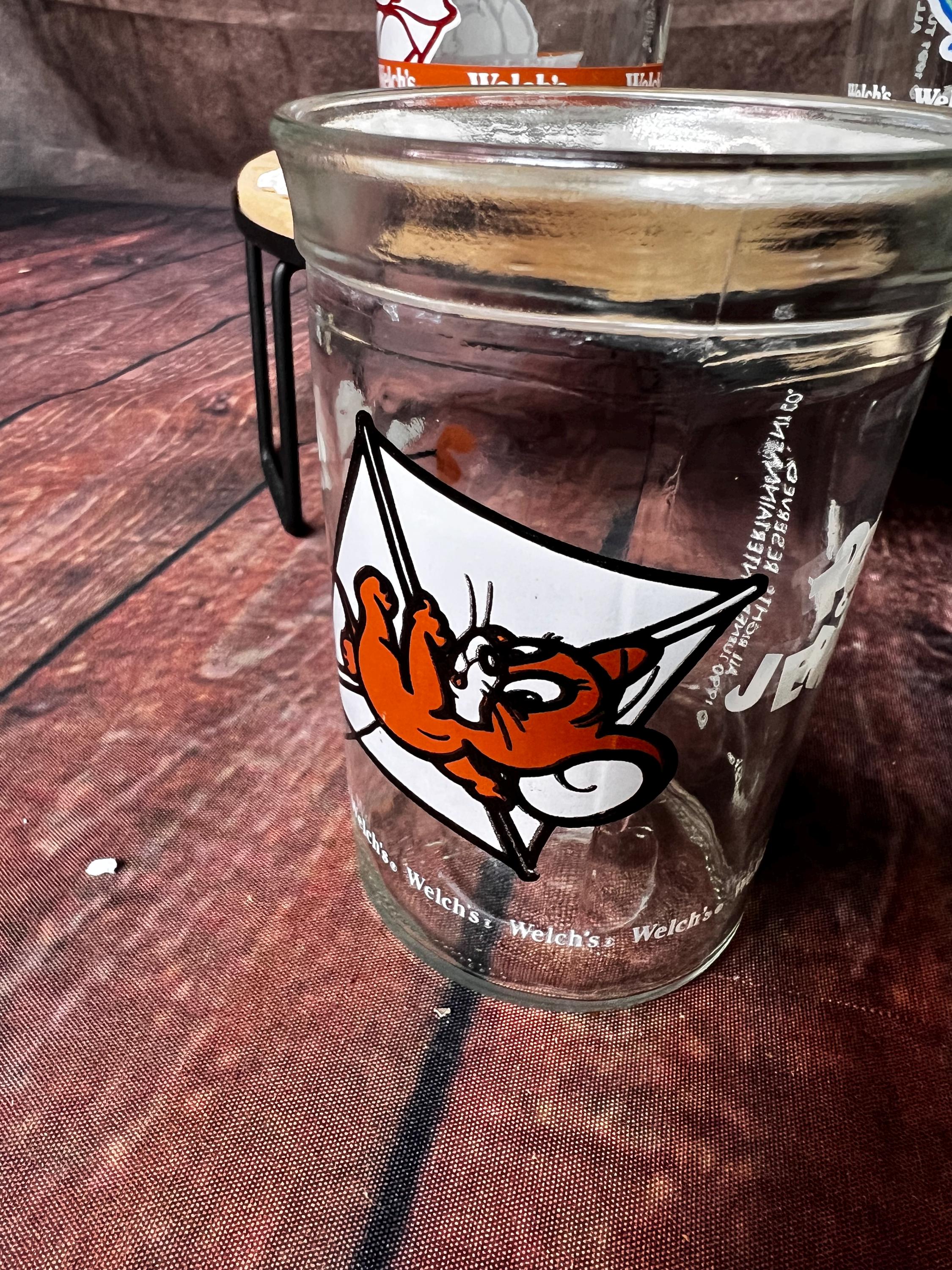 Vintage 1990s Tom and Jerry Jelly Jar Glasses - Etsy