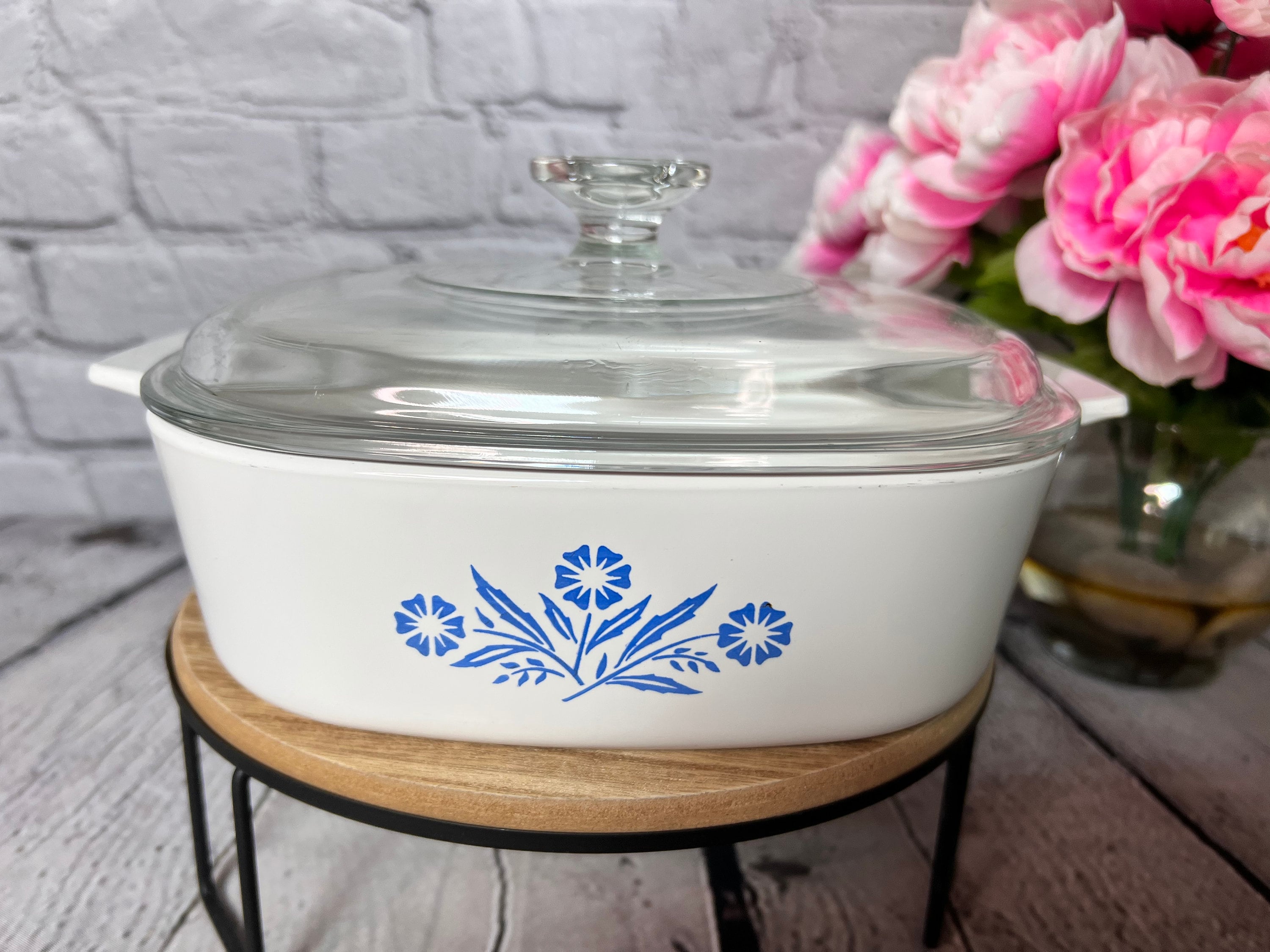 Cornflower Blue Corningware Deep Loaf Pan With Lid 1 1/2 Litre Casserole  1960s Vintage Blue Cornflower Baking Dish, Bread Pan P-4-B 