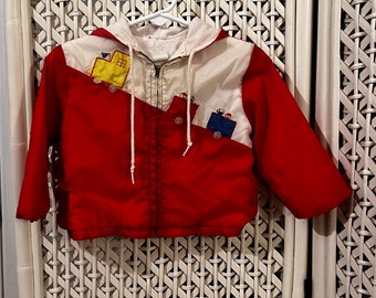 Vintage 1960s Tiny Tots Original 12 mos  Lined Red Windbreaker