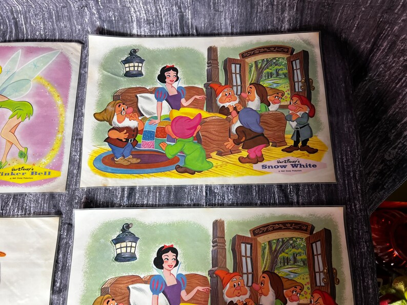 Vintage 1961 Set of 4 Disney Placemats Etsy