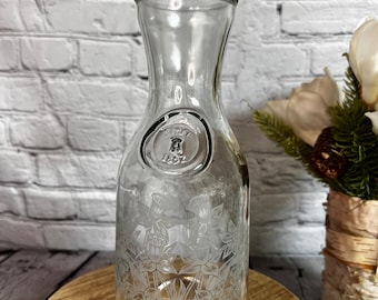 Vintage 1990 Paul Masson Etched Glass Carafe - Norman Kosarin