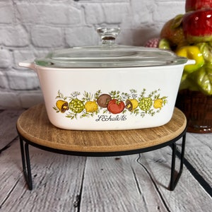 Vintage Corningware “Spice of Life” A-1.5-B L’Echalote Covered Casserole Dish