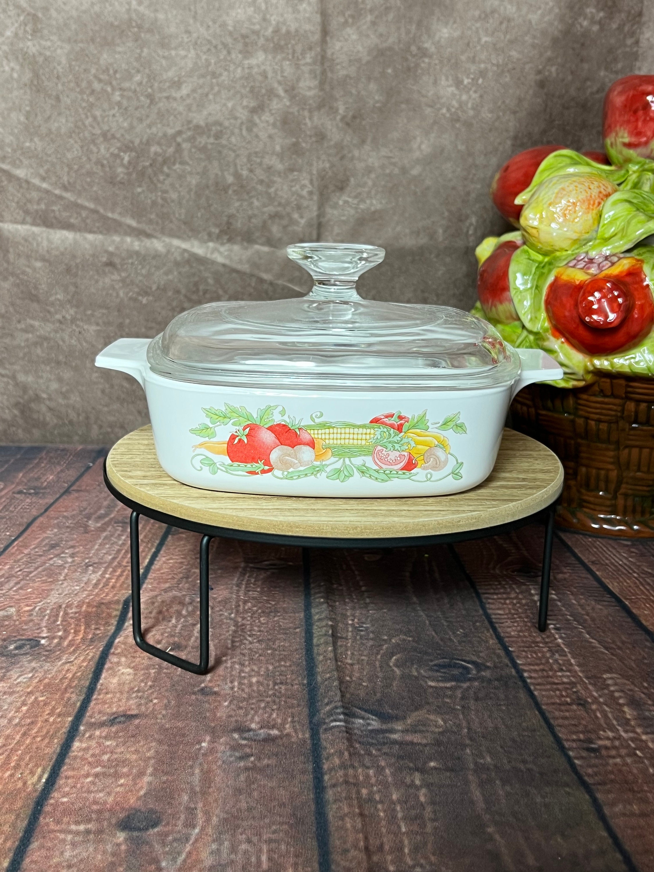 Vintage Corningware A-1-B “garden Harvest” Covered Casserole Dish