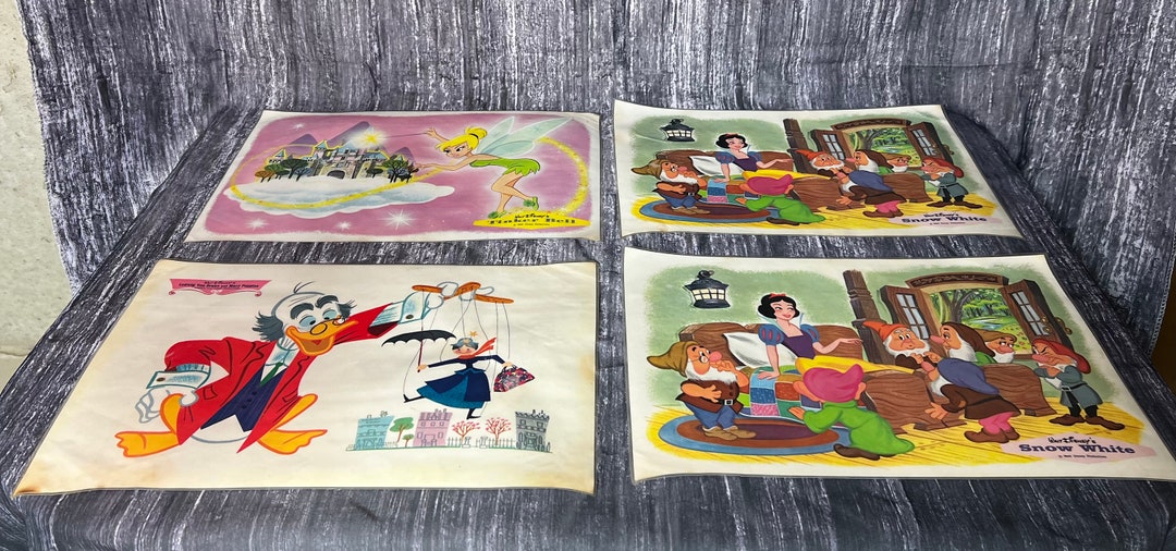 Vintage 1961 Set of 4 Disney Placemats Etsy