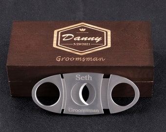 Groomsmen Gifts, Personalized Cigar Cutter, Best Man Gift, Groom Gift, Engraved Cigar Cutter, Silver Cigar Cutter, Cigar Gift For Him