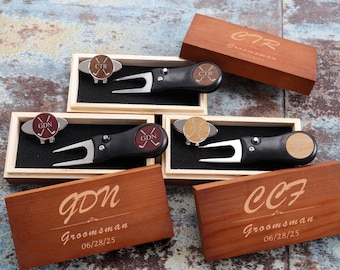 Personalized Golf Divot Tool & Ball Marker Set: Groomsmen Gift