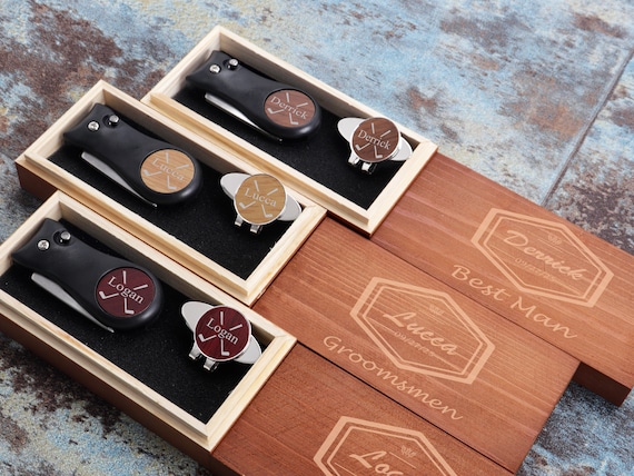 Engraved Golf Divot Tool & Ball Marker Set Personalized Golfer Gift