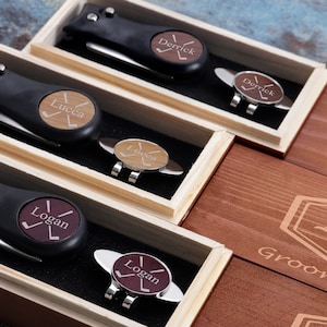 Golf Gifts For Men, Golf Gift Set, Groomsmen Gift Golf, Engraving Divot Tool Ball Marker, Personalized Wedding Father Gifts