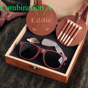 Etiquette de sac de golf personnalisée avec lunettes de soleil pour garçon d'honneur, cadeau golfeur, marqueur de balle de golf gravé, passe-partout, cadeau pour homme d'honneur, proposition de garçon d'honneur