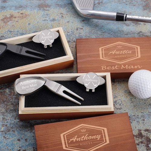 Marcador de pelota de golf personalizado: regalo para padrinos de boda, temática de golf