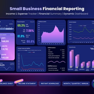 Small Business Financial Reporting Template: Excel Bookkeeping (Digital Download)