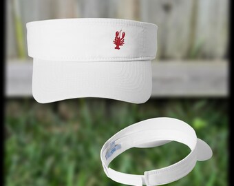 Personalized Lobster Visor, Lobster Embroidered Visor, Lobster Lovers Visor, Lobster Gift, Lobster Beach Visor, Lobster Hat, Embroidered Hat