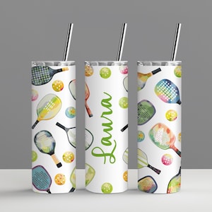Personalized Pickleball Name Tumbler, Pickleball Player Gift, Pickleball Custom Cup, Pickleball Paddle Tumbler, Personalized Pickleball Gift