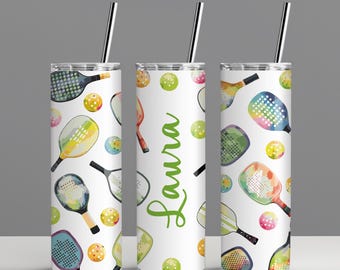 Personalized Pickleball Name Tumbler, Pickleball Player Gift, Pickleball Custom Cup, Pickleball Paddle Tumbler, Personalized Pickleball Gift