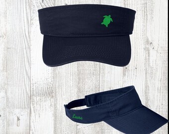 Personalized Turtle Visor, Turtle Embroidered Cap, Turtle Gift, Sea Turtle Headwear, Custom Turtle Beach Visor