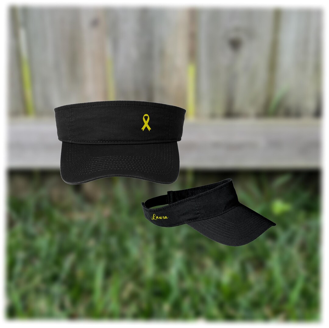 Personalized Appendix Awareness Ribbon Visor, Amber Ribbon Hat ...