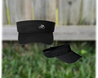 Biking Infinity Embroidered Visor, Personalized Cyclist Visor, Custom Embroidered Biking Cap, Bike Lover Personalized Gift