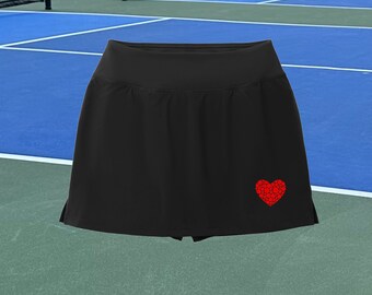Pickleball Skort, Pickleball Heart Skirt, Pickleball Clothing, Pickleball Skirt For Women, Pickleball Skirt Pattern, Pickleball For Her