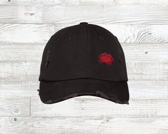 Crab Hat, Crab Embroidered Hat, Crab Lover Gift, Summer Crab Hat, Crab Cap