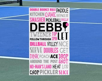 Pickleball Towel, Personalized Pickleball Name Towel, Pickleball Gift, Custom Towel, Pickleball Gift, Pickleball Partner Gift