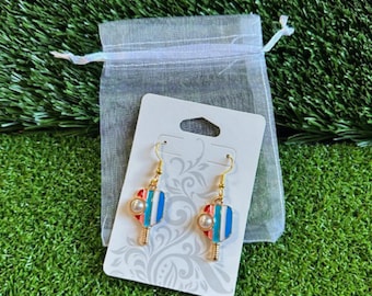 Pickleball Paddle Dangle Earrings, Pickleball Coach Gift, Retirement Earrings, Pickleball Stocking Stuffer, Pickle Ball Racket Sport Earring