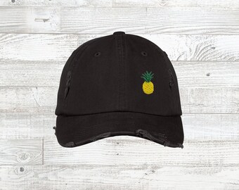 Pineapple Embroidered Baseball Hat, Pineapple Cap, Summer Hat