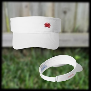 Personalized Crab Visor For Women, Crab Embroidered Hat, Crab Gift, Crab Beach Visor, Custom Crab Visor, Personalized Crab Visor For Men