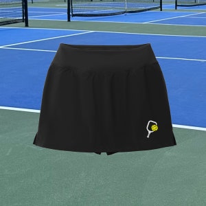 Pickleball Embroidered Paddle Skirt, Women&#39;s Pickleball Skort, Ladies Pickleball Apparel, Pickleball Gift For Her