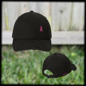 Breast Cancer Ribbon Hat, Cancer Ribbon Hat, Breast Cancer Awareness Cap, Custom Pink Ribbon Hat, Breast Cancer Baseball Hat, Chemo Cap