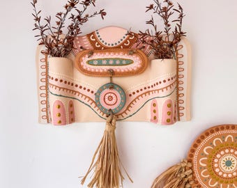 Handmade Aboriginal Wall Hanging – Indigenous Artwork – Contemporary Cultural Home Décor