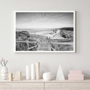 Wand Kunst Digital Download - Strand, Surfen, Landschaft, australische Kunst, australische Fotografie, 12 Apostel, schwarz und weiß, Victoria