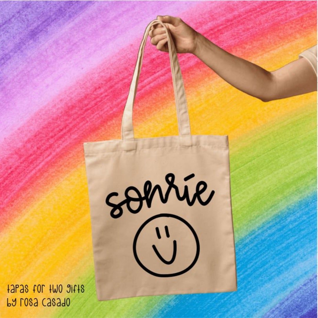 Smile Sonrie- Tote Bag- Spanish Teacher Gift - Teacher Bag - 100% ...