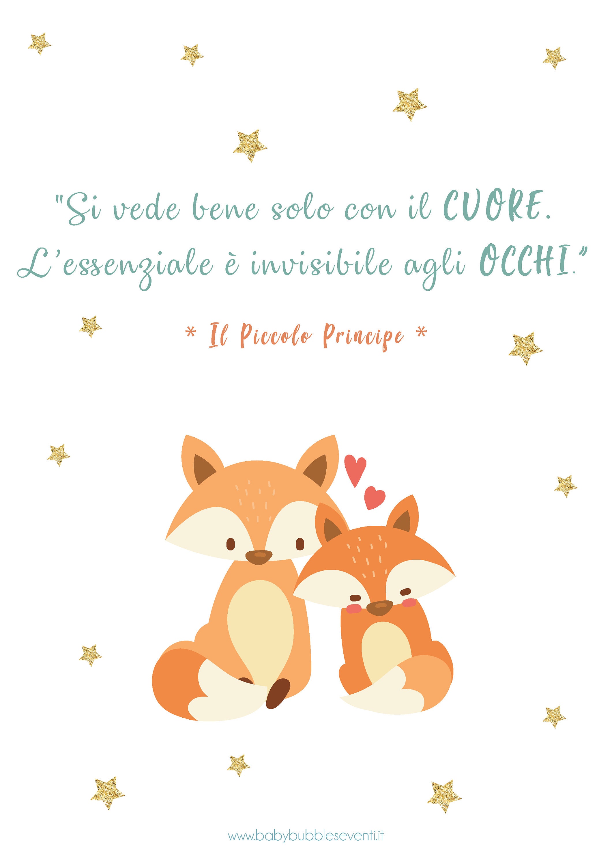 Poster Piccolo Principe Volpi cameretta bimbi Grafica digitale formato A4 da stampare e Poster Piccolo Principe Volpi cameretta bimbi Grafica digitale formato A4 da stampare e