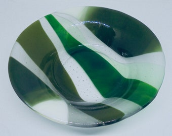 Funky stripped green bowl
