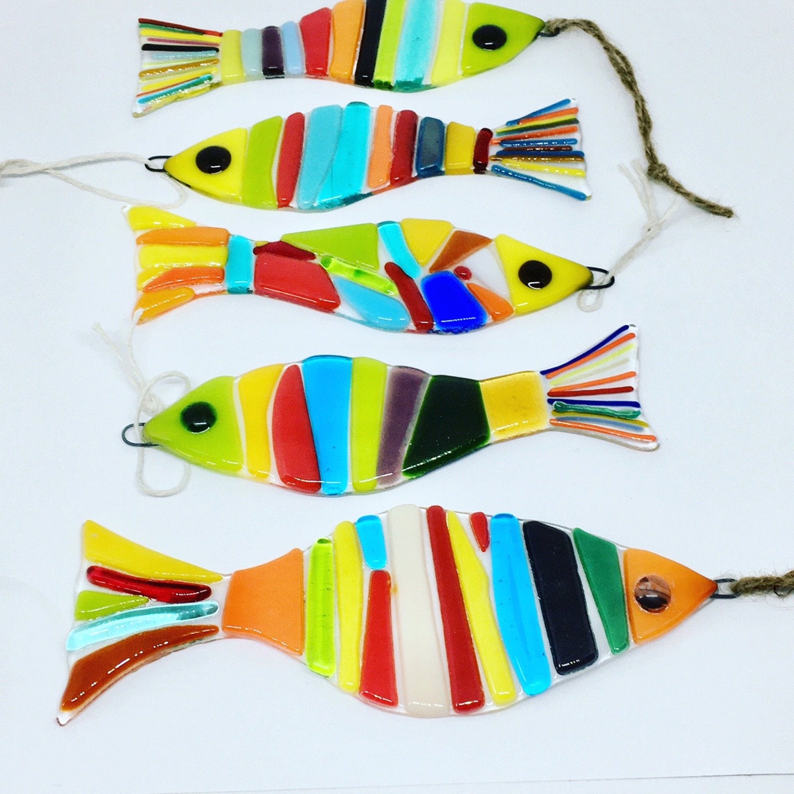 Funky Fused Glass Fish handmade gift Etsy