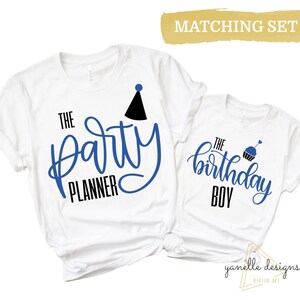 Birthday boy party planner SVG, mommy and me svg, matching birthday outfit svg, mom quote svg, birthday boy svg, mama svg, Cricut cut file