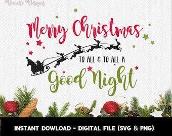 Merry Christmas to All SVG, Holiday Sign Cut File (Digital Download)